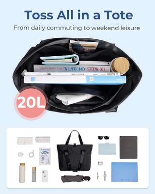 BAGSMART Tote Bag voor vrouwen, vouwbare Tote Bag met rits Grote schoudertas Top Handle Handtas voor reizen, werk