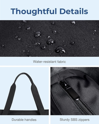 BAGSMART Tote Bag voor vrouwen, vouwbare Tote Bag met rits Grote schoudertas Top Handle Handtas voor reizen, werk
