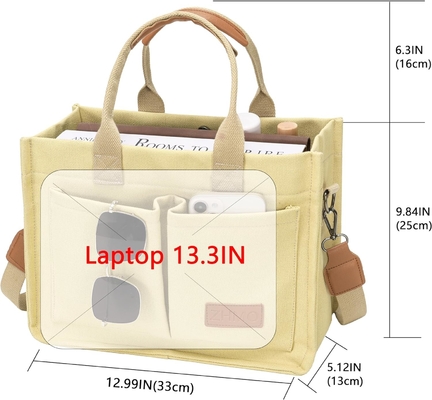 Grote doek handtas voor vrouwen met zakken, laptops, handtassen voor het hele lichaam, alles, elke dag, handtassen voor het werk, strand gym.