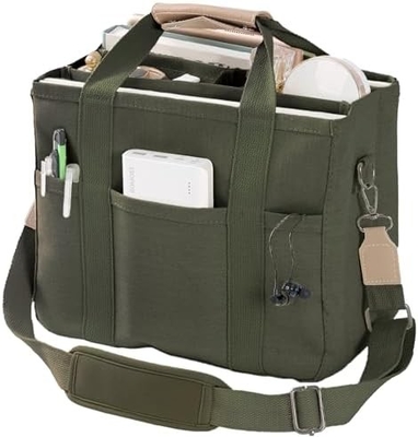 Canvas Tote Bag met meerdere zakken Crossbody Tote Bag voor vrouwen trendy schouder handtas Alles Tote Bag met Compart