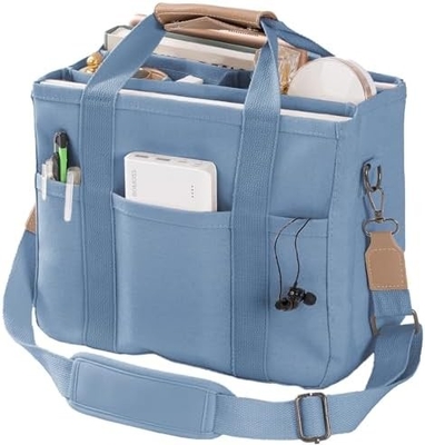 Canvas Tote Bag met meerdere zakken Crossbody Tote Bag voor vrouwen trendy schouder handtas Alles Tote Bag met Compart