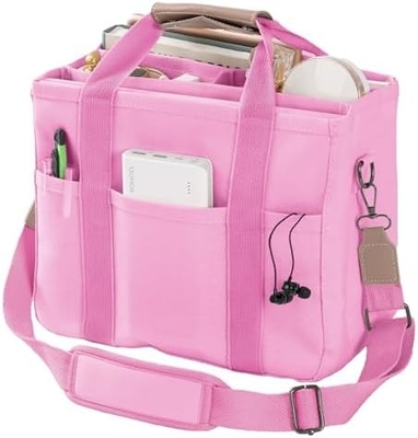 Canvas Tote Bag met meerdere zakken Crossbody Tote Bag voor vrouwen trendy schouder handtas Alles Tote Bag met Compart