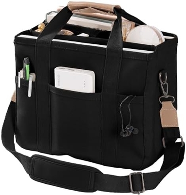 Canvas Tote Bag met meerdere zakken Crossbody Tote Bag voor vrouwen trendy schouder handtas Alles Tote Bag met Compart