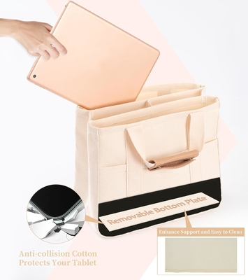Canvas Tote Bag met meerdere zakken Crossbody Tote Bag voor vrouwen trendy schouder handtas Alles Tote Bag met Compart