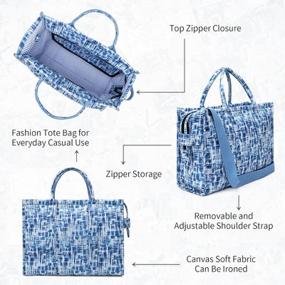 Canvas TOTE BAG VIR VROUWEN mode handtassen schoudertas met rits kruislichaam tas voor werkreis