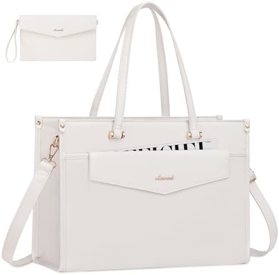 LOVEVOOK Laptop Bag voor vrouwen, 15,6 inch Laptop Tote Bag 2-in-1 Professionele werktas Business koffer met koppeling