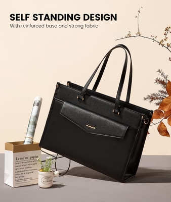 LOVEVOOK Laptop Bag voor vrouwen, 15,6 inch Laptop Tote Bag 2-in-1 Professionele werktas Business koffer met koppeling