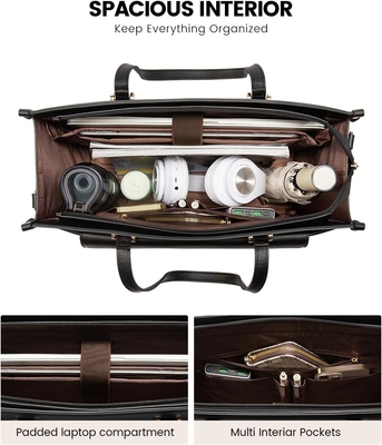 LOVEVOOK Laptop Bag voor vrouwen, 15,6 inch Laptop Tote Bag 2-in-1 Professionele werktas Business koffer met koppeling