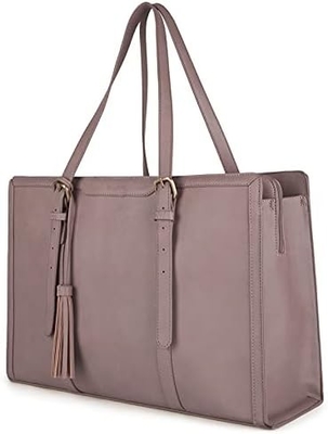 Vrouwen 15,6 inch TOTE BAGEN PU LEER computertas voor kantoor met 3 lagen compartimenten