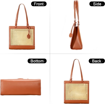 Straw beach bag voor vrouwen ZOMER Woven RATTAN TOTE BAG Straw bags en handtassen voor de vakantie met hanger