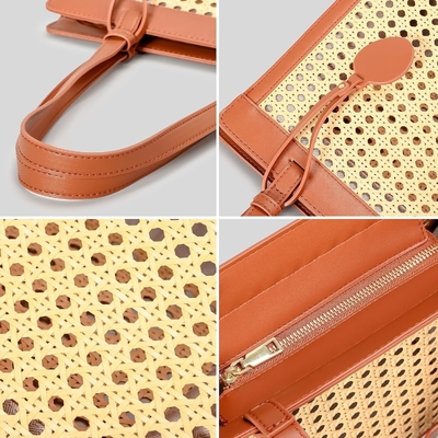 Straw beach bag voor vrouwen ZOMER Woven RATTAN TOTE BAG Straw bags en handtassen voor de vakantie met hanger