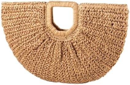 YYW handgemaakte tas voor dames, handgeweven stro Grote Hobo tas voor dames Ronde handgreep ring TOTO ZOMER strandtas strand