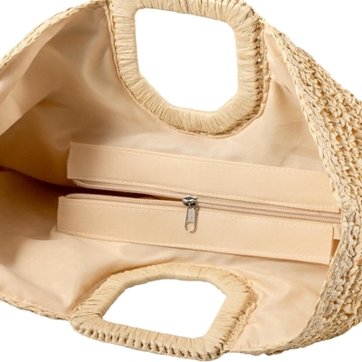 YYW handgemaakte tas voor dames, handgeweven stro Grote Hobo tas voor dames Ronde handgreep ring TOTO ZOMER strandtas strand