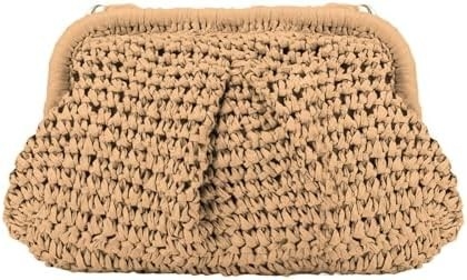 Strand Chic Vrouwen Raffia stro Dumpling Clutch stijlvolle zomervakantie crossbody tas Rattan tas