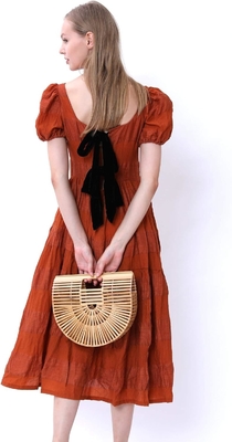MIUCO Vrouwen BAMBOE HANDTASK Handgemaakt GROTE TOTE BAG Straw strandtassen strandtassen