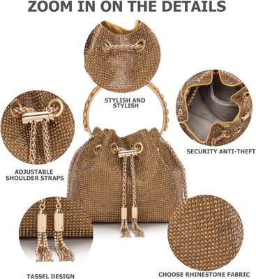 Bling Crystal Rhinestone Handtas voor vrouwen Sparkly Clutch Handtas Crossbody Tas voor avond huwelijksfeest bal