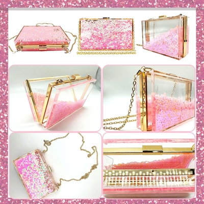 JeVenis magische doorzichtige sequins koppeling tas avond handtas voor feest bal bruid
