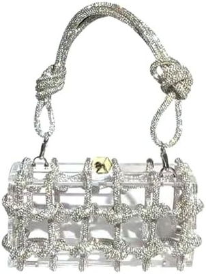 Duidelijke Acrylische Tas Rhinestone Acrylische Clutch Kristallen Avondtassen Voor Vrouwen Glitter Handtas Voor Bruiloft Cocktail Party