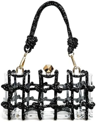 Duidelijke Acrylische Tas Rhinestone Acrylische Clutch Kristallen Avondtassen Voor Vrouwen Glitter Handtas Voor Bruiloft Cocktail Party