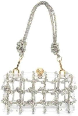 Duidelijke Acrylische Tas Rhinestone Acrylische Clutch Kristallen Avondtassen Voor Vrouwen Glitter Handtas Voor Bruiloft Cocktail Party