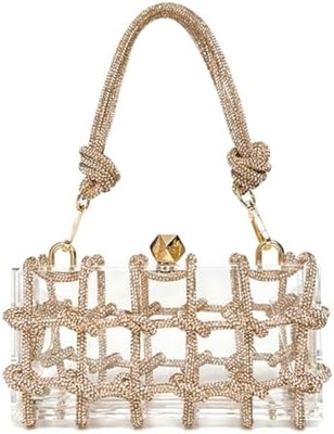 Duidelijke Acrylische Tas Rhinestone Acrylische Clutch Kristallen Avondtassen Voor Vrouwen Glitter Handtas Voor Bruiloft Cocktail Party