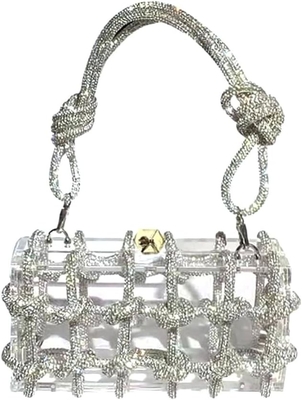 Duidelijke Acrylische Tas Rhinestone Acrylische Clutch Kristallen Avondtassen Voor Vrouwen Glitter Handtas Voor Bruiloft Cocktail Party
