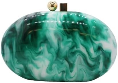 Acrylische avondtas voor vrouwen Schelpvorm Schouder Crossbody Tas Glitter Marmeren Handtas