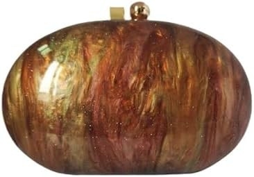 Acrylische avondtas voor vrouwen Schelpvorm Schouder Crossbody Tas Glitter Marmeren Handtas