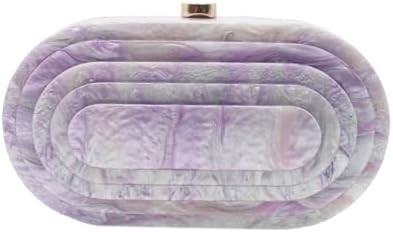 Acrylische avondtas voor vrouwen Schelpvorm Schouder Crossbody Tas Glitter Marmeren Handtas