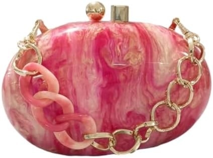 Acrylische avondtas voor vrouwen Schelpvorm Schouder Crossbody Tas Glitter Marmeren Handtas
