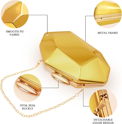 Vrouwen roosterpatroon metalen avond handtas, geometrische avond handtas handtas voor feesten, bruiloften, proms
