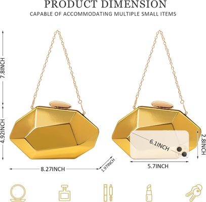 Vrouwen roosterpatroon metalen avond handtas, geometrische avond handtas handtas voor feesten, bruiloften, proms