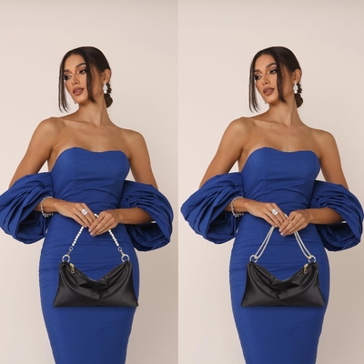 Vrouwen Satine avondtas Clutch tas Handtas voor vrouwen Bruiloft schoudertas met 2 kettingen voor formele cocktail party