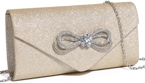 Vrouwen avond handtas glanzend kristal boog flap klem tas voor vrouwen bruiloft feest prom tas