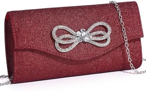 Vrouwen avond handtas glanzend kristal boog flap klem tas voor vrouwen bruiloft feest prom tas