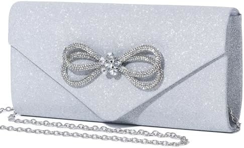 Vrouwen avond handtas glanzend kristal boog flap klem tas voor vrouwen bruiloft feest prom tas