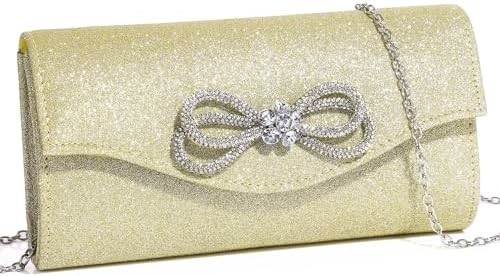 Vrouwen avond handtas glanzend kristal boog flap klem tas voor vrouwen bruiloft feest prom tas