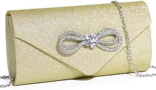 Vrouwen avond handtas glanzend kristal boog flap klem tas voor vrouwen bruiloft feest prom tas