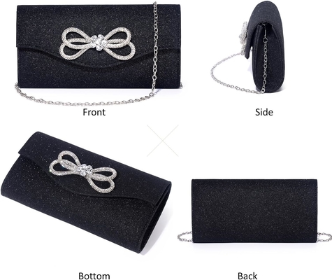 Vrouwen avond handtas glanzend kristal boog flap klem tas voor vrouwen bruiloft feest prom tas