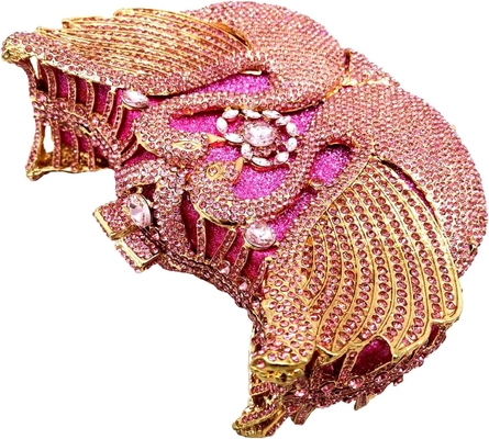 Boetique de FGG Vrouwen Zwan Clutch Kristal avondtassen Bruiloftsfeest Diner Dames Rhinestone MINAUDIERE Handtas