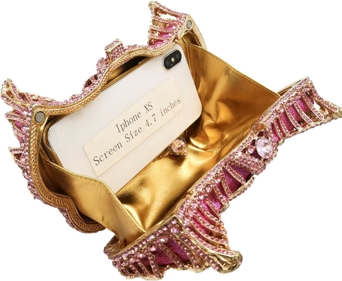 Boetique de FGG Vrouwen Zwan Clutch Kristal avondtassen Bruiloftsfeest Diner Dames Rhinestone MINAUDIERE Handtas