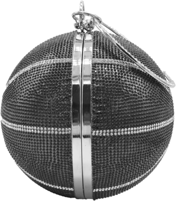 Vrouwen basketbal in de vorm van een kruis body bag strass ronde bal kristallen avond tas grip handtas voor bruiloft
