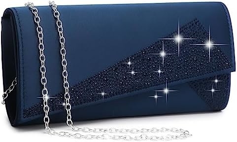 DASEIN Vrouwen Satine Strass Clutch avondtassen Glinster Glinster Glinster Handtas voor feest Bruiloft Cocktail Bal