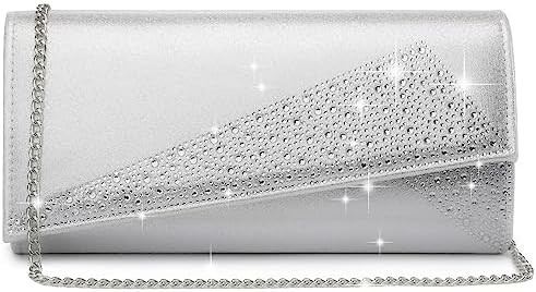 DASEIN Vrouwen Satine Strass Clutch avondtassen Glinster Glinster Glinster Handtas voor feest Bruiloft Cocktail Bal