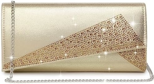 DASEIN Vrouwen Satine Strass Clutch avondtassen Glinster Glinster Glinster Handtas voor feest Bruiloft Cocktail Bal