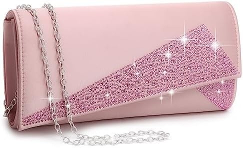 DASEIN Vrouwen Satine Strass Clutch avondtassen Glinster Glinster Glinster Handtas voor feest Bruiloft Cocktail Bal