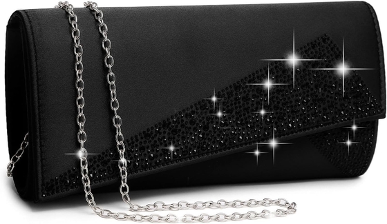DASEIN Vrouwen Satine Strass Clutch avondtassen Glinster Glinster Glinster Handtas voor feest Bruiloft Cocktail Bal
