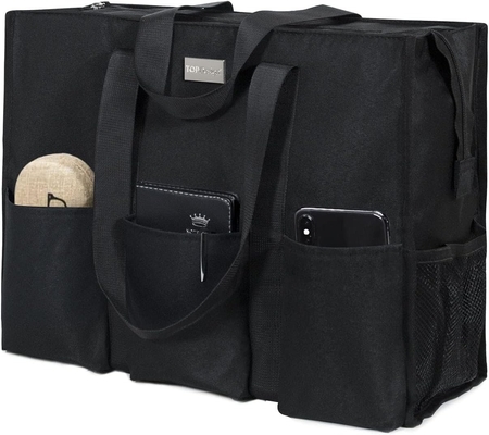 TOPDESIGN NUTILITY WATER RESISTENT TOTE BAG met 13 buitenste en binnenste zakken, top rits sluiting en dikke bodem steun
