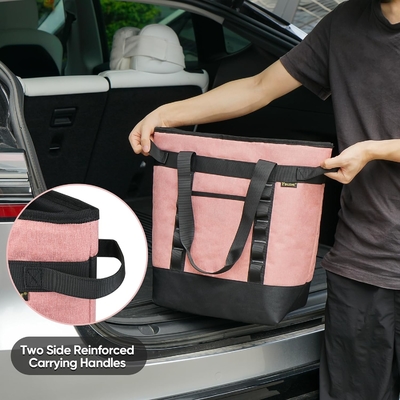 WALINE LARGE 36-CAN COOLER BAGS geïsoleerd, PEVA SOFT COOLER TOTE BAG, geïsoleerde kruidenierszakken met rits boven