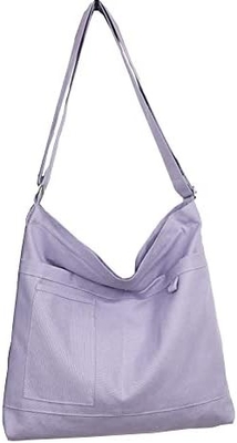 Merk: Kehpish Economische katoenen doek Tote Bag,Vrouwen Hobo Schoudertas Crossbody Handtas met 3 Buitenzakken